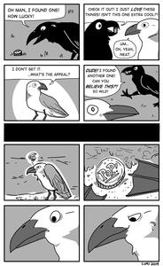 Crow and Seagull: single page comic.