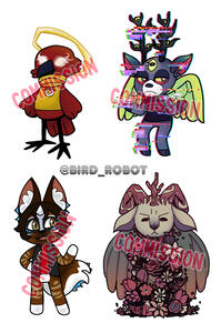 Commissions: original characters in Animal Crossing villager style.